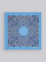 BLUE PAISLEY POCKET SQUARE