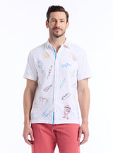 OUT OF OFFICE SHORT SLEEVE BUTTON DOWN SHIRT