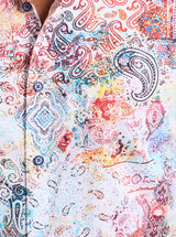 Close-up of a colorful paisley patterned shirt