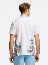 ORANGE PAISLEY SHORT SLEEVE BUTTON DOWN SHIRT