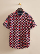 STARS ALIGNED SHORT SLEEVE BUTTON DOWN SHIRT