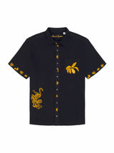 GOLDEN JUNGLE SHORT SLEEVE BUTTON DOWN SHIRT
