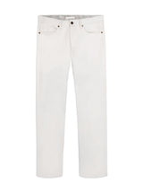 White jeans on a white background