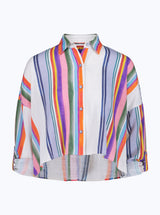 Multicolored striped shirt on a white background