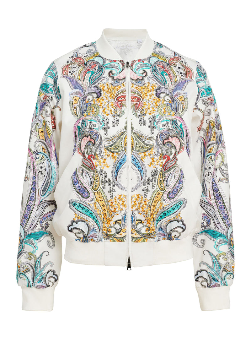 MEREDITH PAISLEY SILK BOMBER